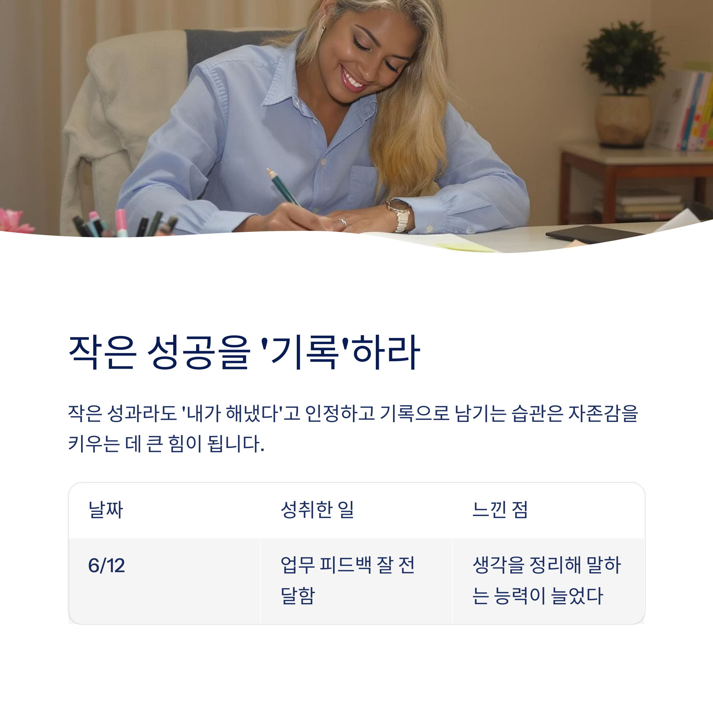 작은 성공을 기록