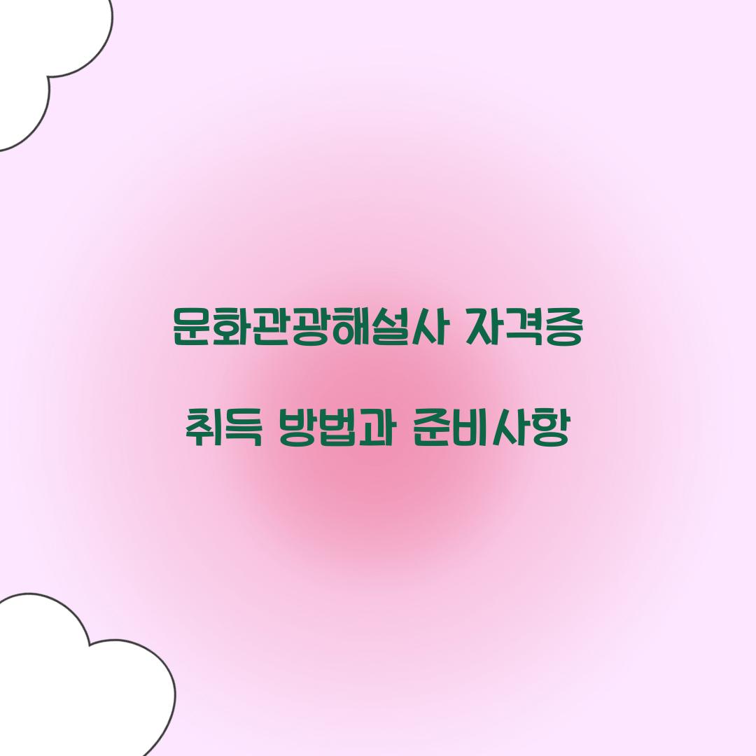 문화관광해설사 자격증