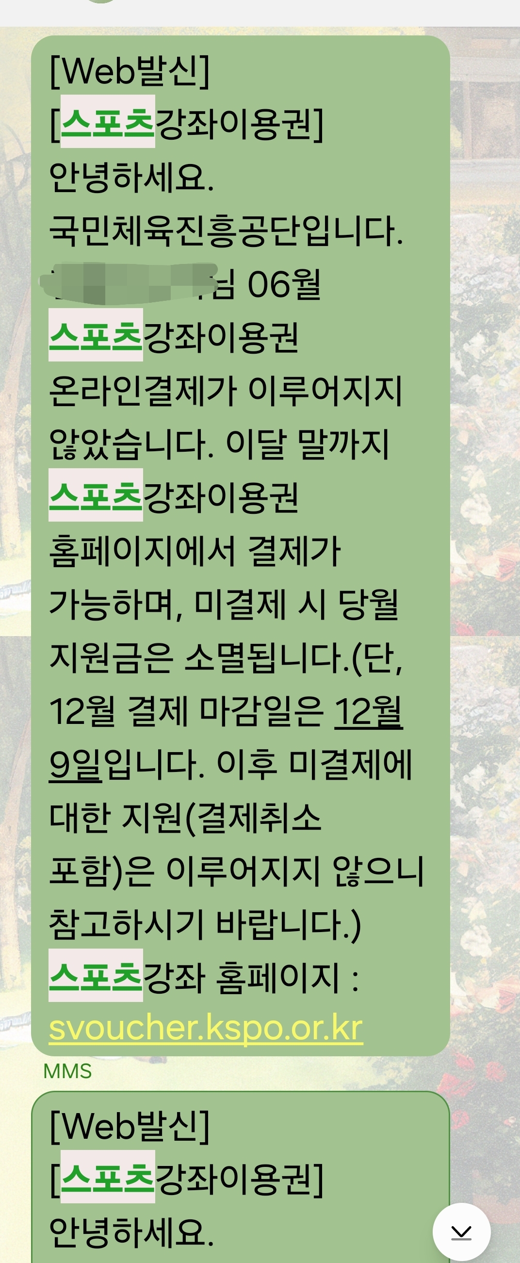 스포츠 강좌 이용권