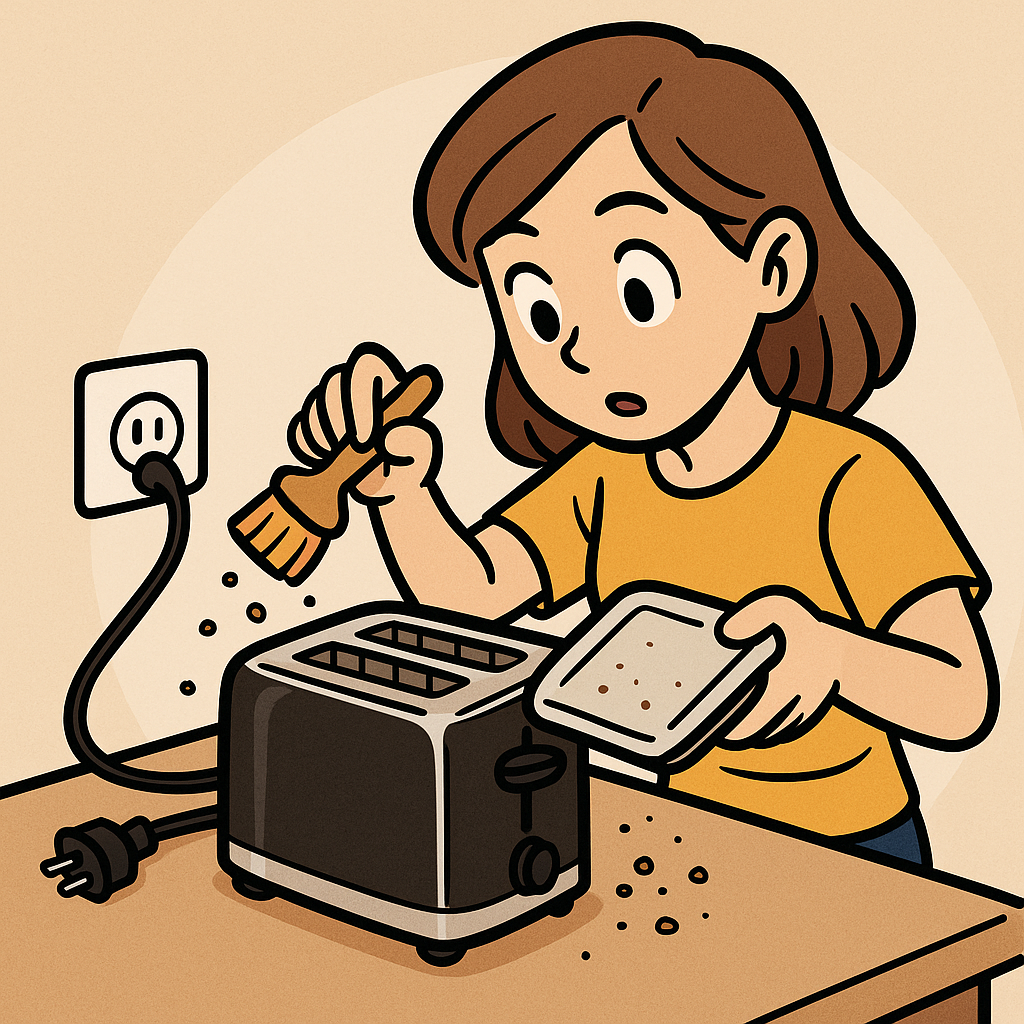 토스터기 빵 부스러기 청소, 안전하게 하는 법