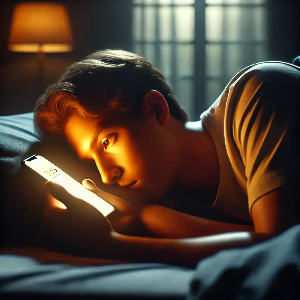 침대에-누워-스마트폰을-하는-모습