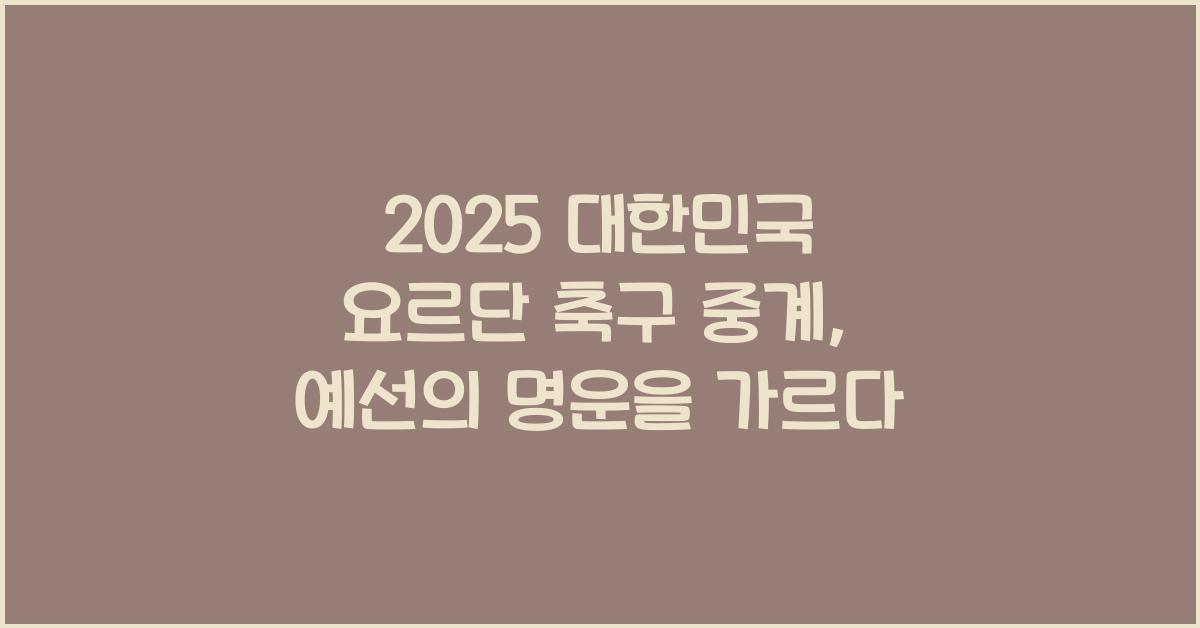 2025 대한민국 요르단 축구 중계