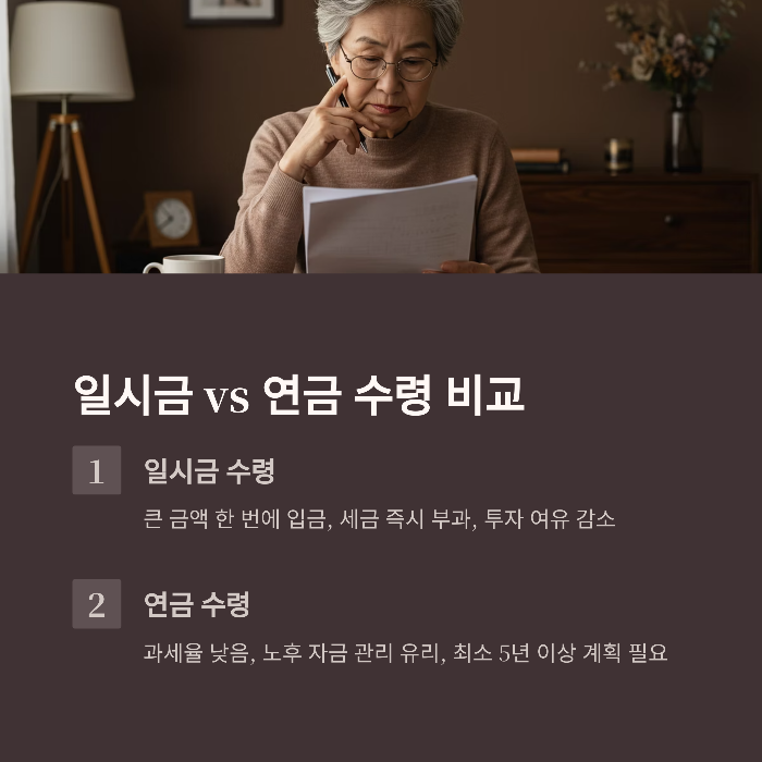 퇴직연금 수령방법 꿀팁
