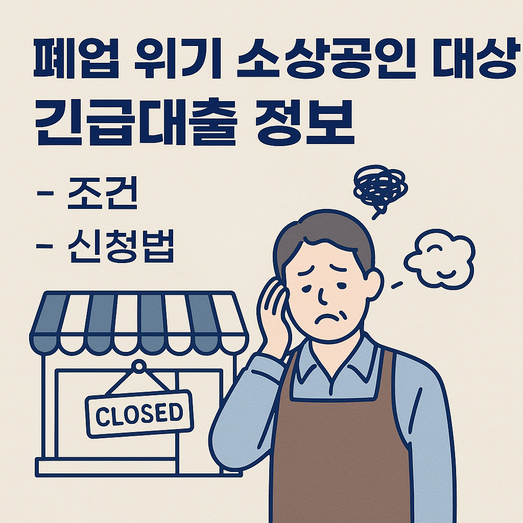 폐업 위기 소상공인 대상 긴급대출 정보 (조건, 신청법)