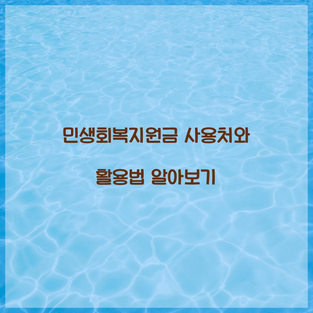 민생회복지원금 사용처