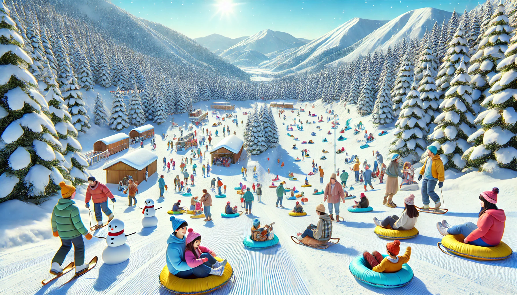 한강공원 눈썰매장 개장 그림