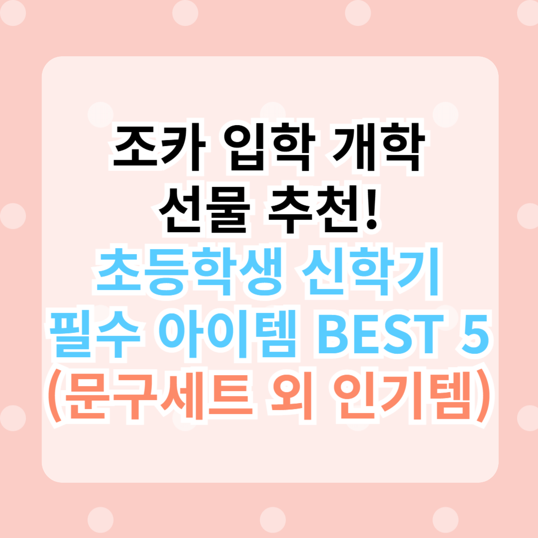조카 입학 개학 선물 추천! 초등학생 신학기 필수 아이템 BEST 5 (문구세트 외 인기템)