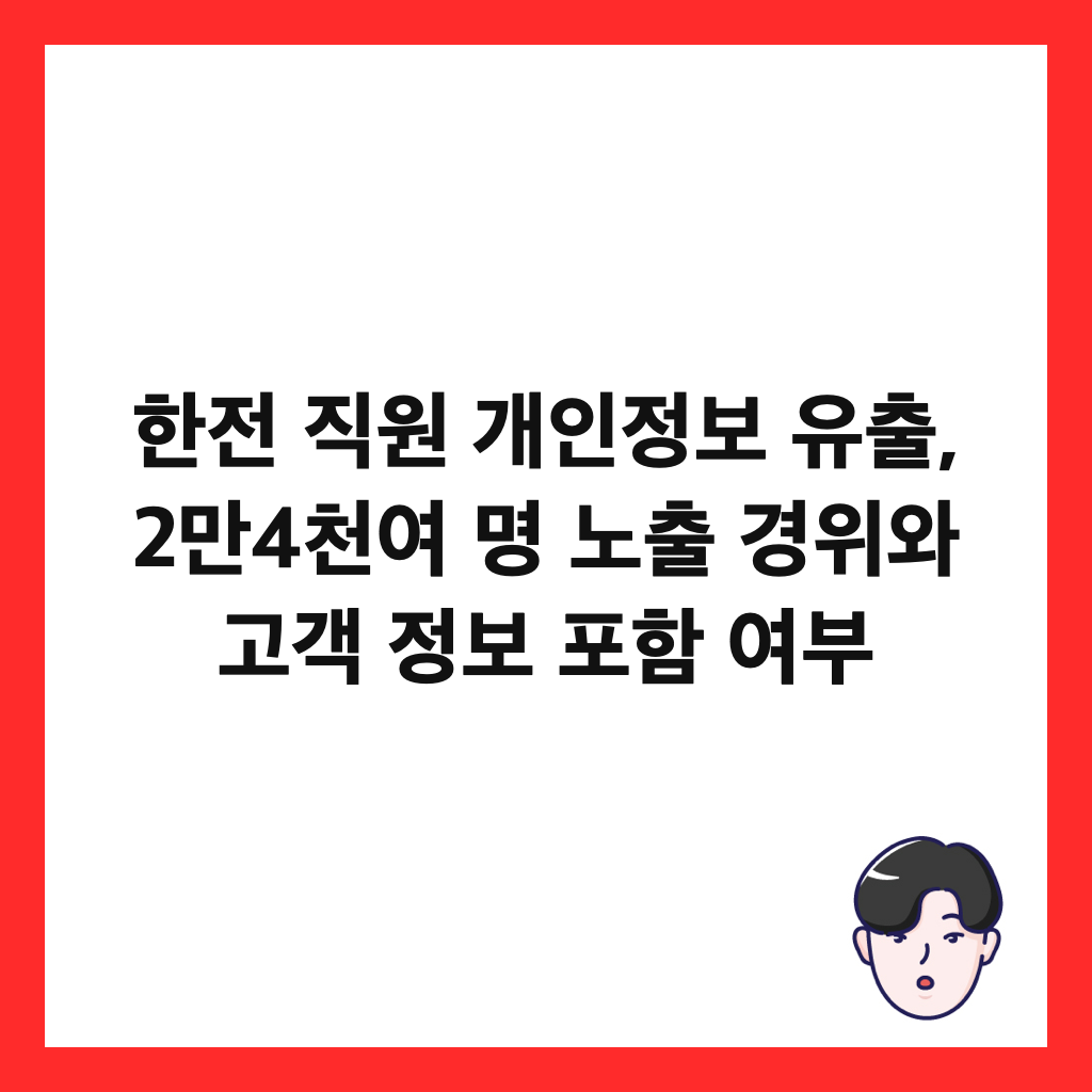 한전 직원 개인정보 유출, 2만4천여 명 노출 경위와 고객 정보 포함 여부 썸네일