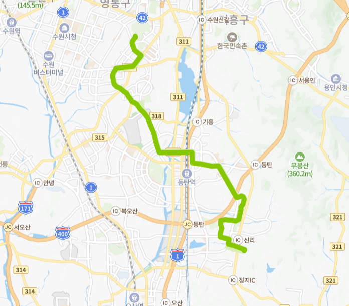 수원-화성-721번-버스-노선-지도