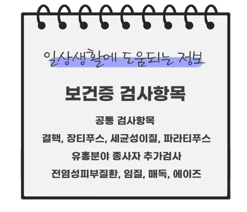 보건증-검사항목
