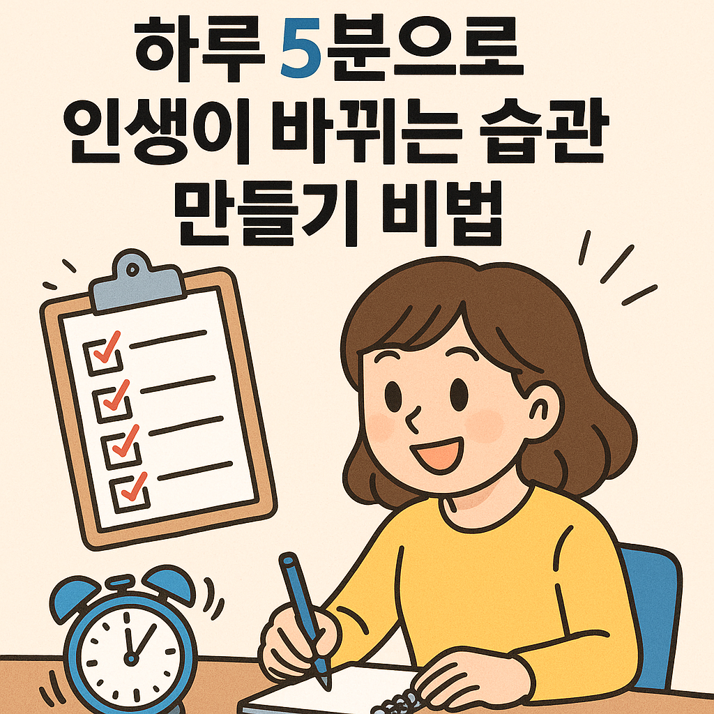 하루 5분으로 인생이 바뀌는 습관 만들기 비법