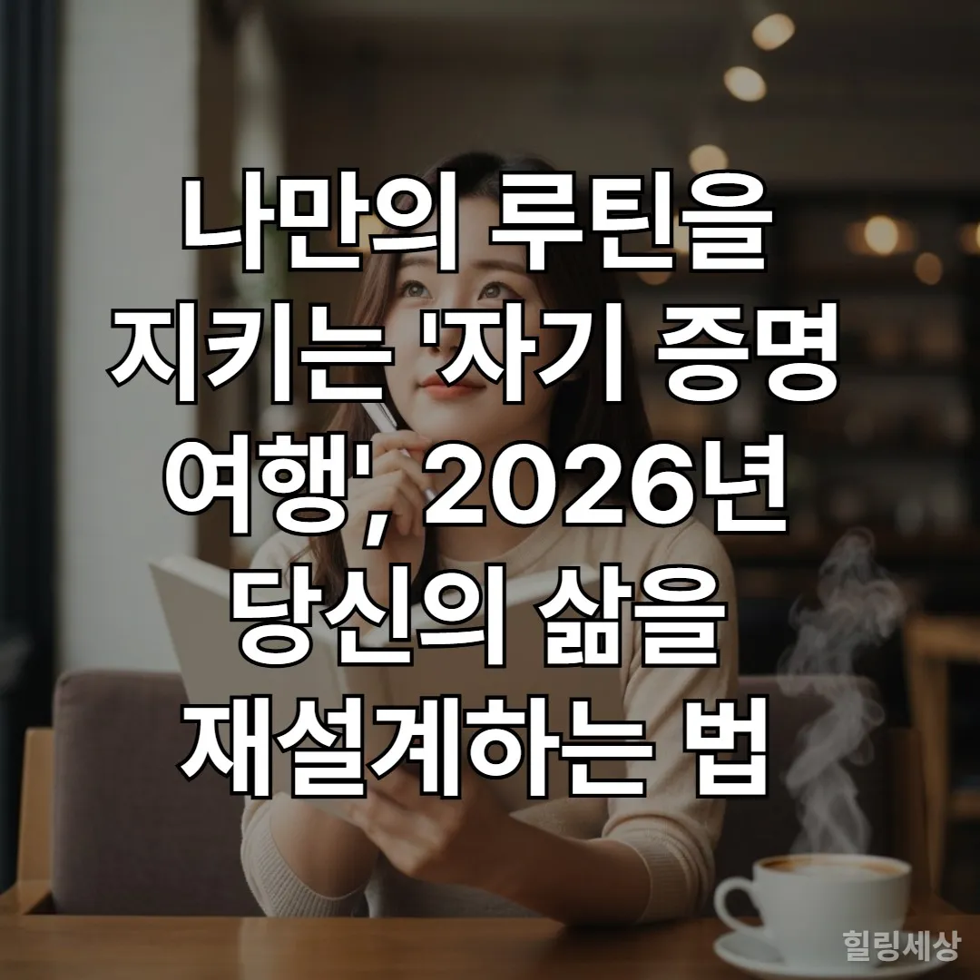 따뜻한 햇살이 비치는 카페에서 플래너를 정리하며 자기계발에 몰두하는 젊은 한국 여성의 모습