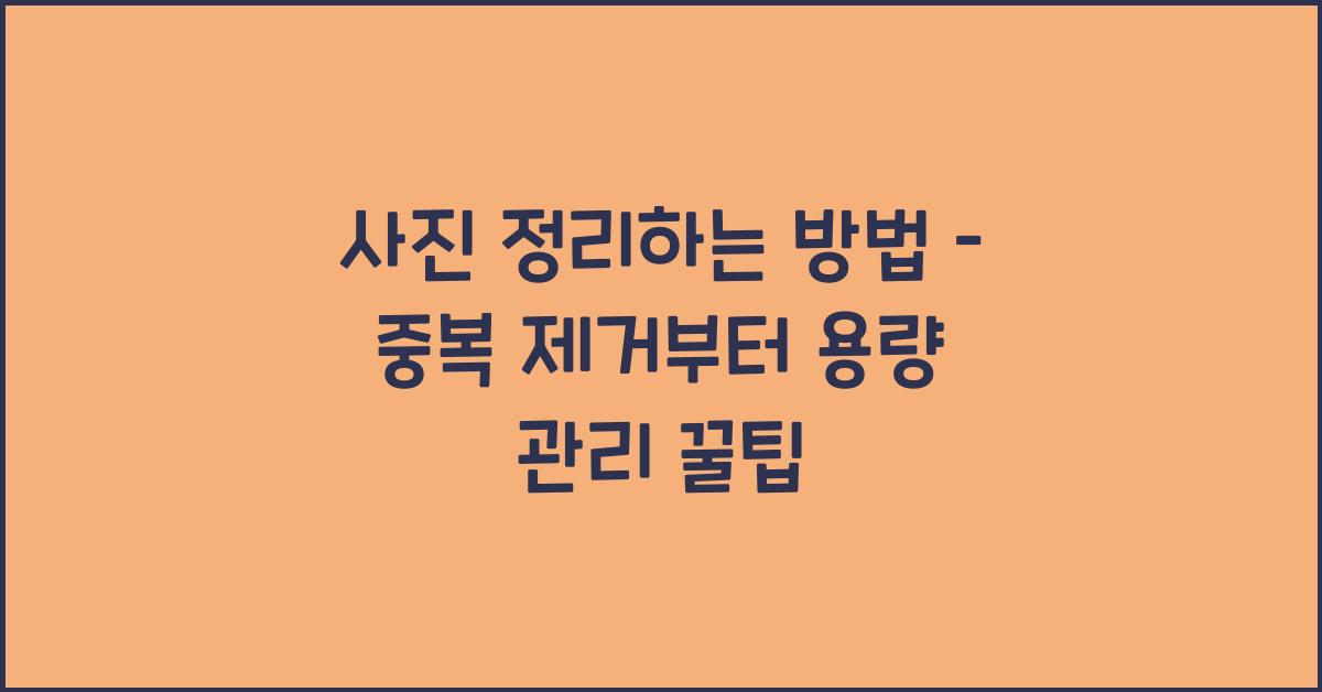 사진 정리하는 방법