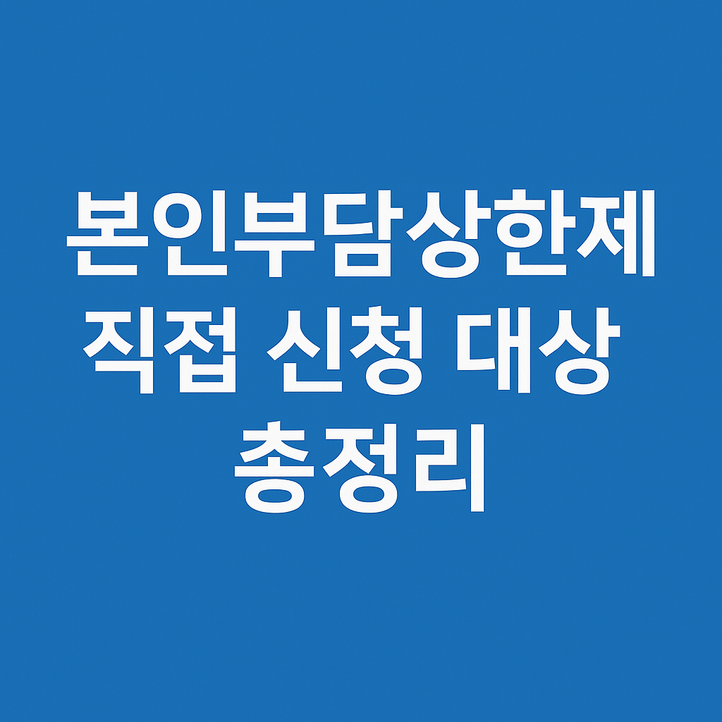 본인부담상한제 직접 신청 대상 총정리 – 요양병원·대학병원 환급 신청 안내