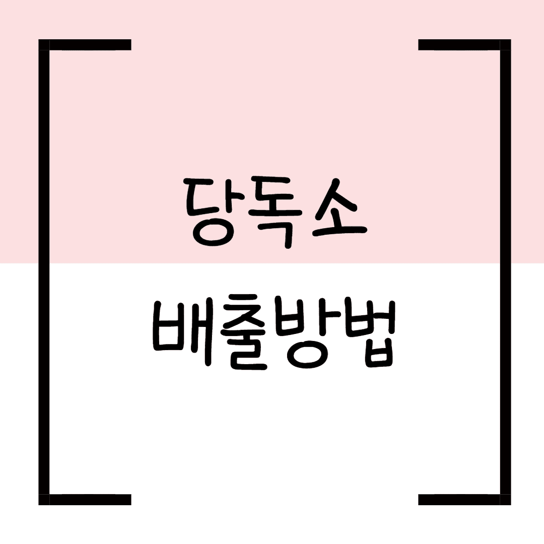 쉽게 실천하는 당독소 배출방법