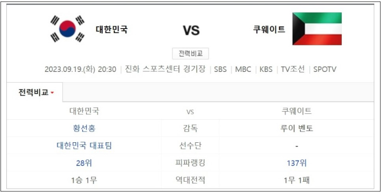 대한민국vs쿠웨이트-다시보기-항저우.아시안게임.2023