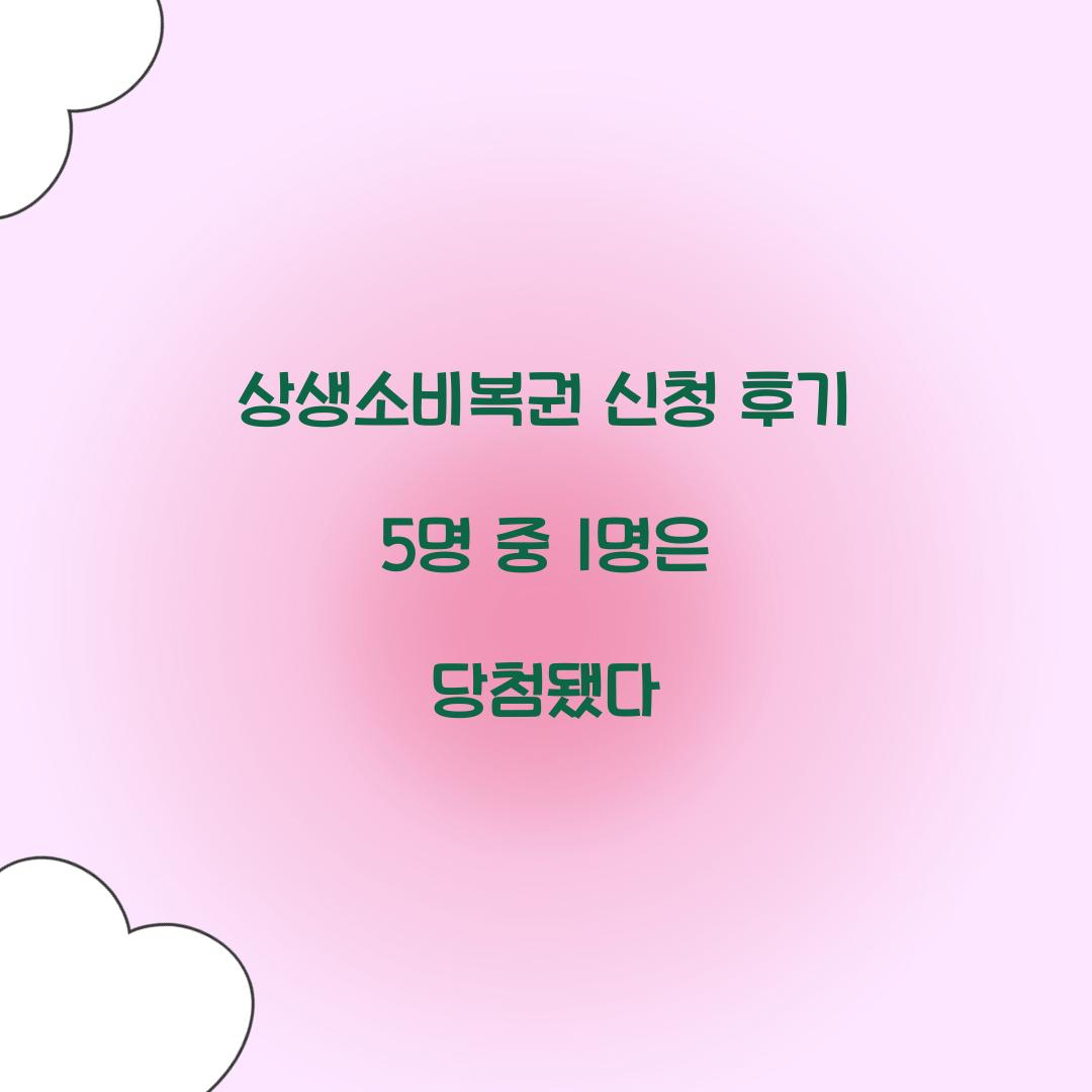 상생소비복권 신청 후기 5명 중 1명은 당첨됐다