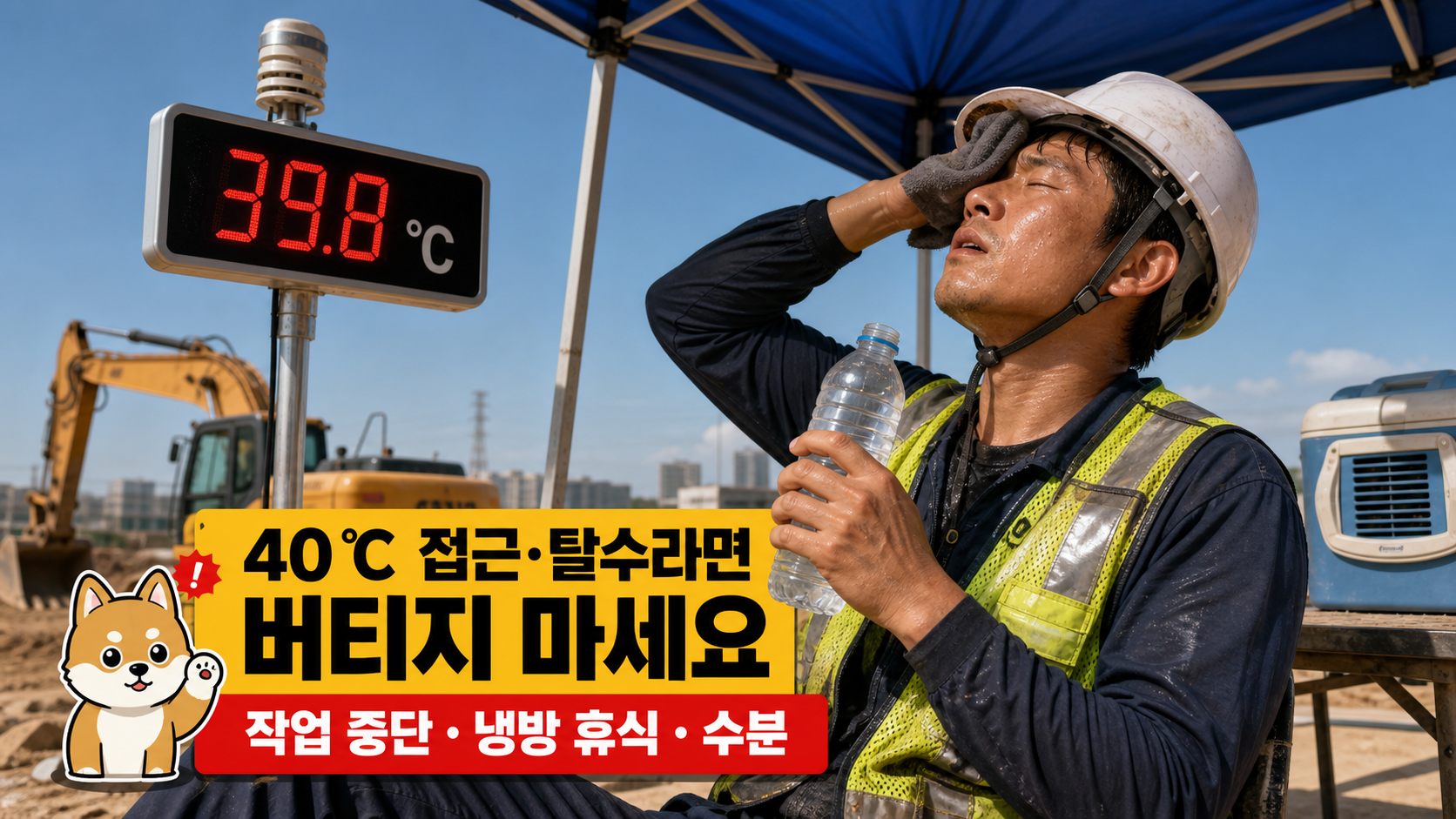 40도 폭염과 탈수 시 팬조끼 안전수칙