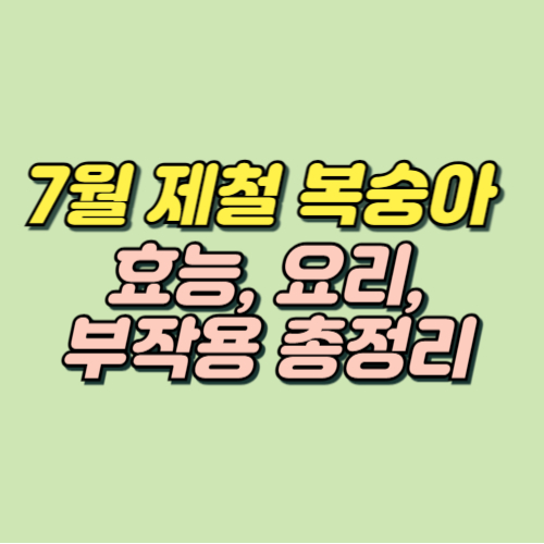 7월 제철음식 복숭아