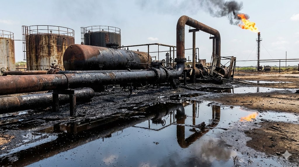 베네수엘라 오리노코 벨트의 노후화한 석유 생산 시설