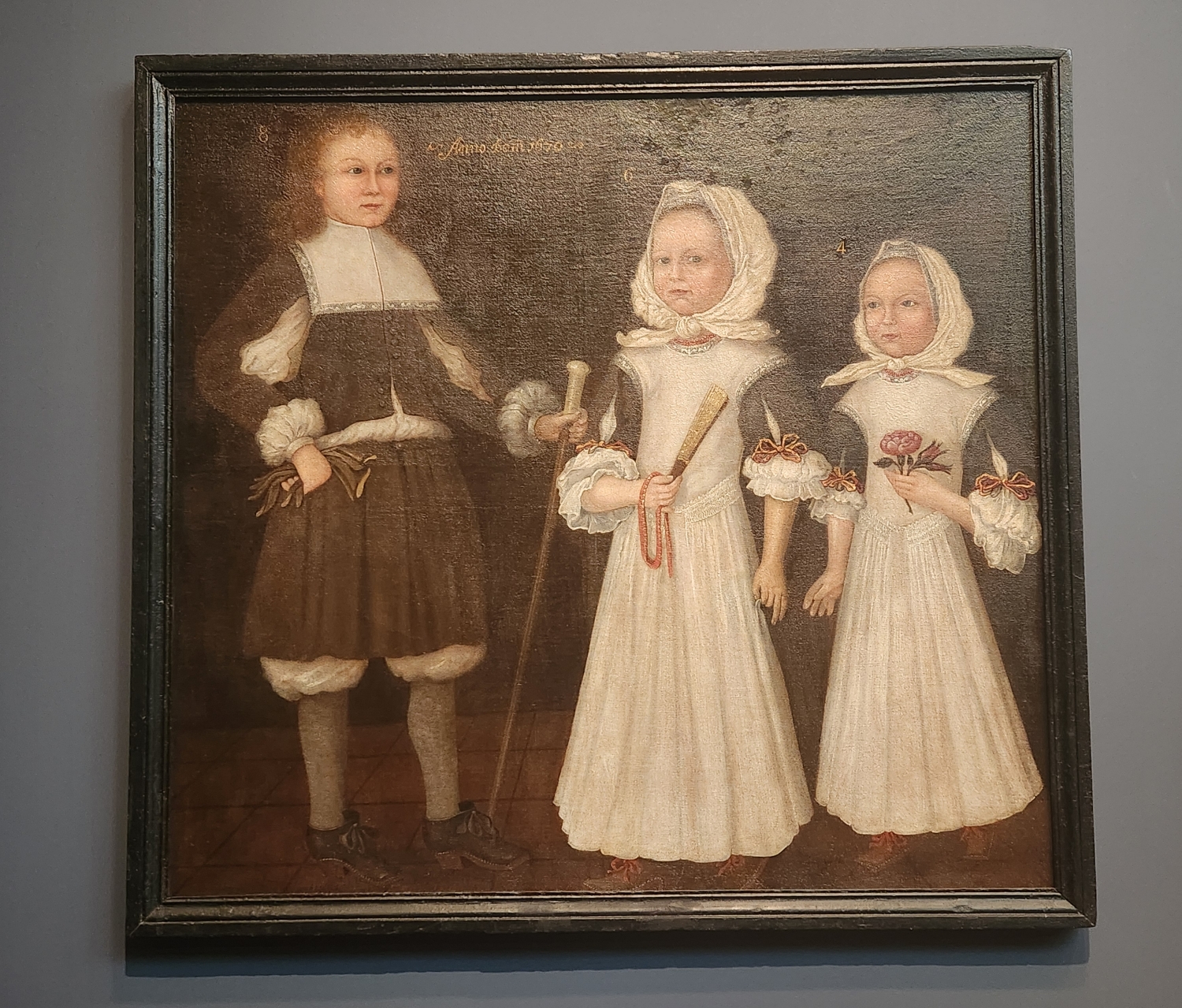 사무앨 클레민트의 1670년 그림 작품 데이빗, 조안나, 아비가엘 메이슨을 보여주는 이미지