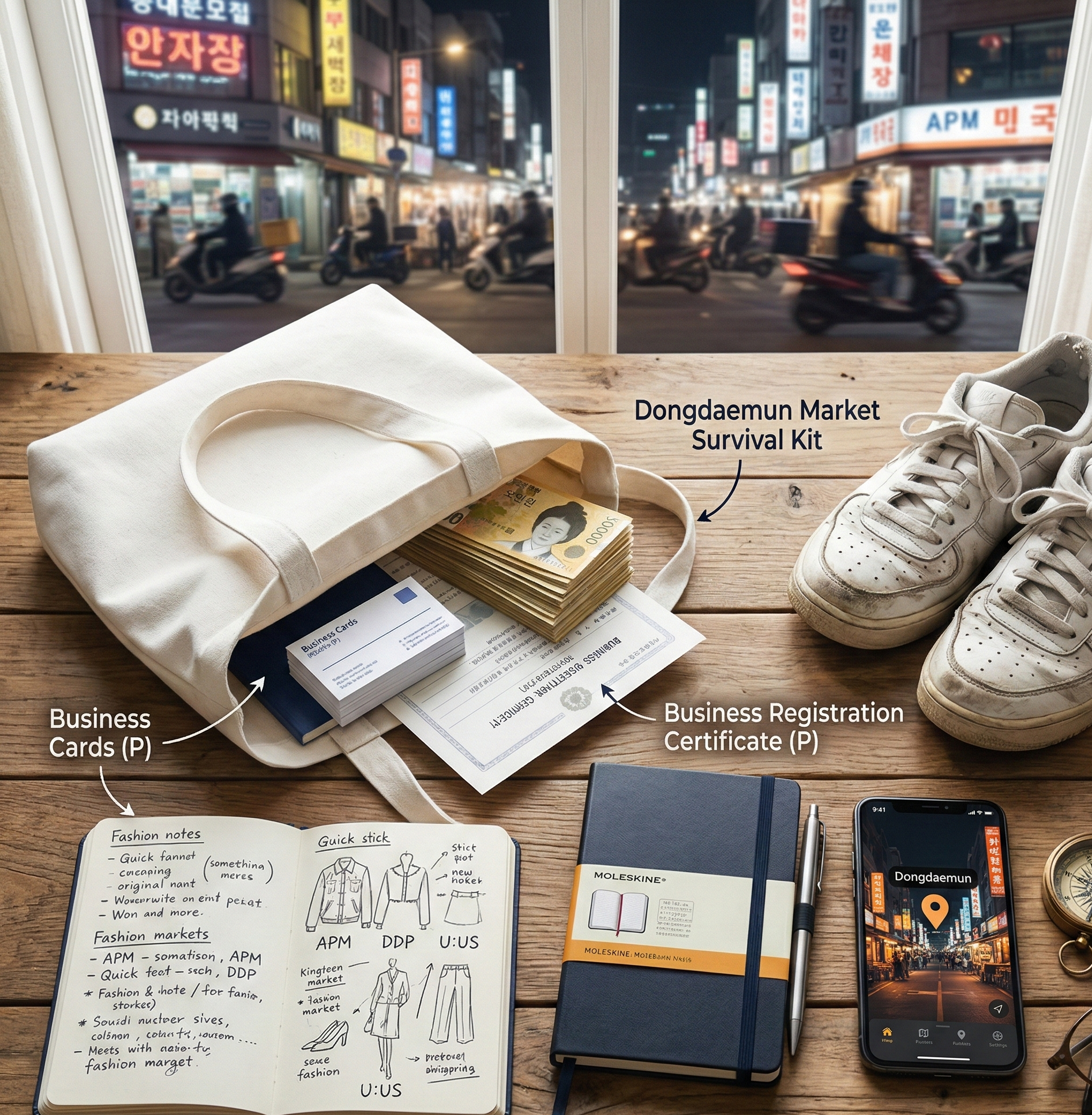 사입 비즈니스의 첫걸음: 동대문 시장 방문 전 준비물 리스트 관련 이미지