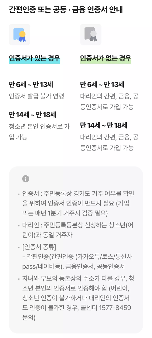 경기도+어린이+청소년+교통비+지원사업+가입신청+인증서