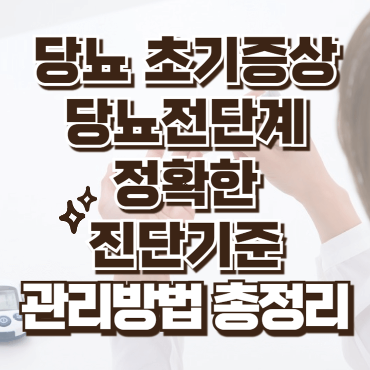 당뇨 초기증상 전단계 기준 관리방법 총정리