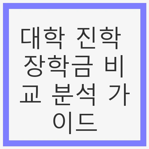 대학 진학 장학금 비교 분석