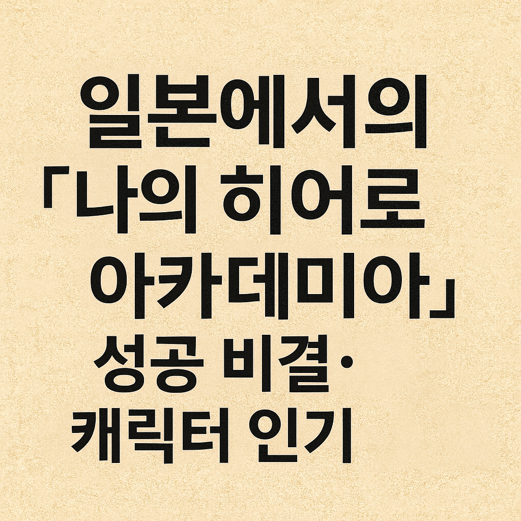 일본에서의 나의 히어로 아카데미아 반응 (성공 비결, 캐릭터 인기)