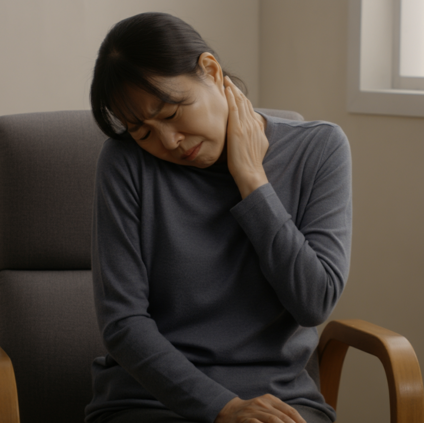 목 근육 약화로 인한 목 가누기 어려움