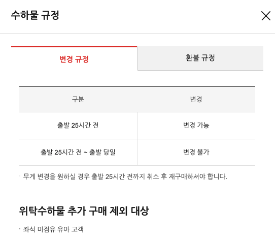 티웨이 수하물 규정