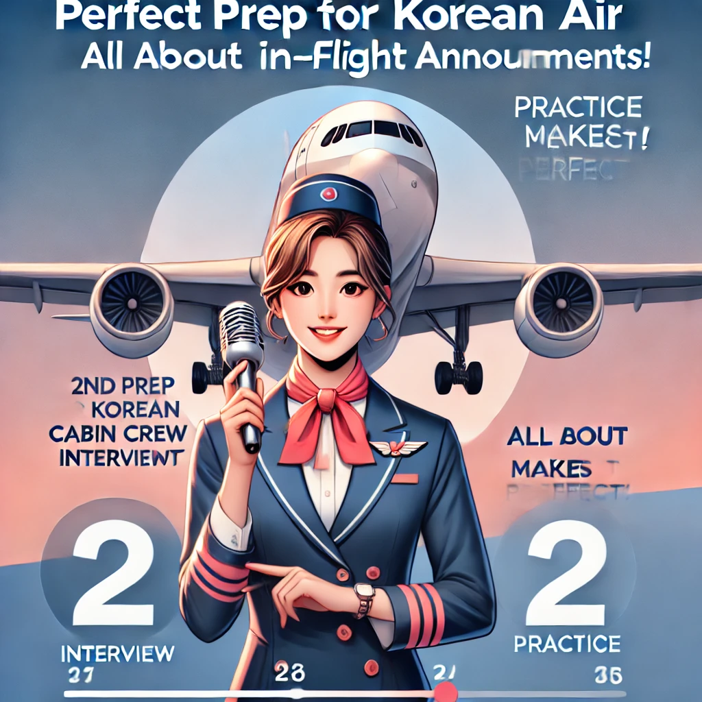 대한항공 2차 면접 대비, 기내 방송문 연습의 모든 것, 대한항공 2차 면접의 중요성, 기내 방송 능력 평가기준, 기내 방송문 작성요령, 연습방법, 기내 방송문 예시