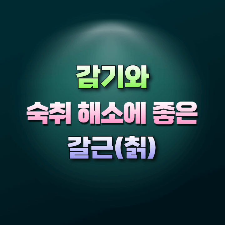 감기와숙취해소에좋은갈근