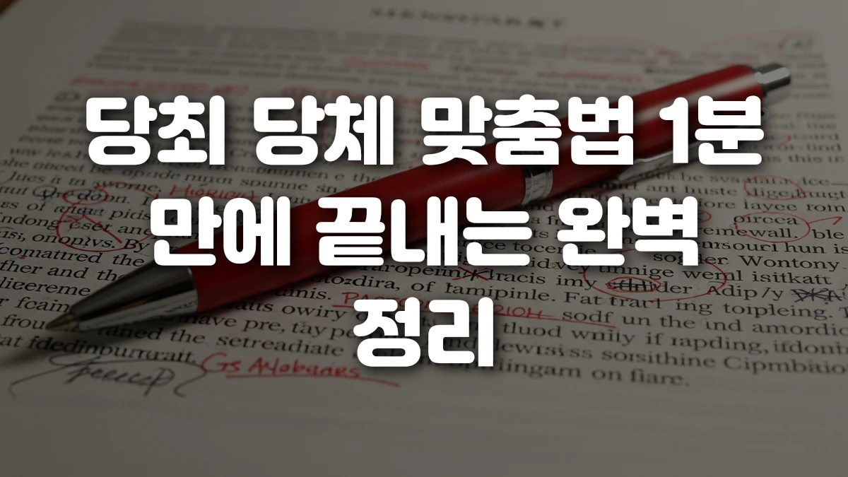 당최 당체 맞춤법 1분 만에 끝내는 완벽 정리
