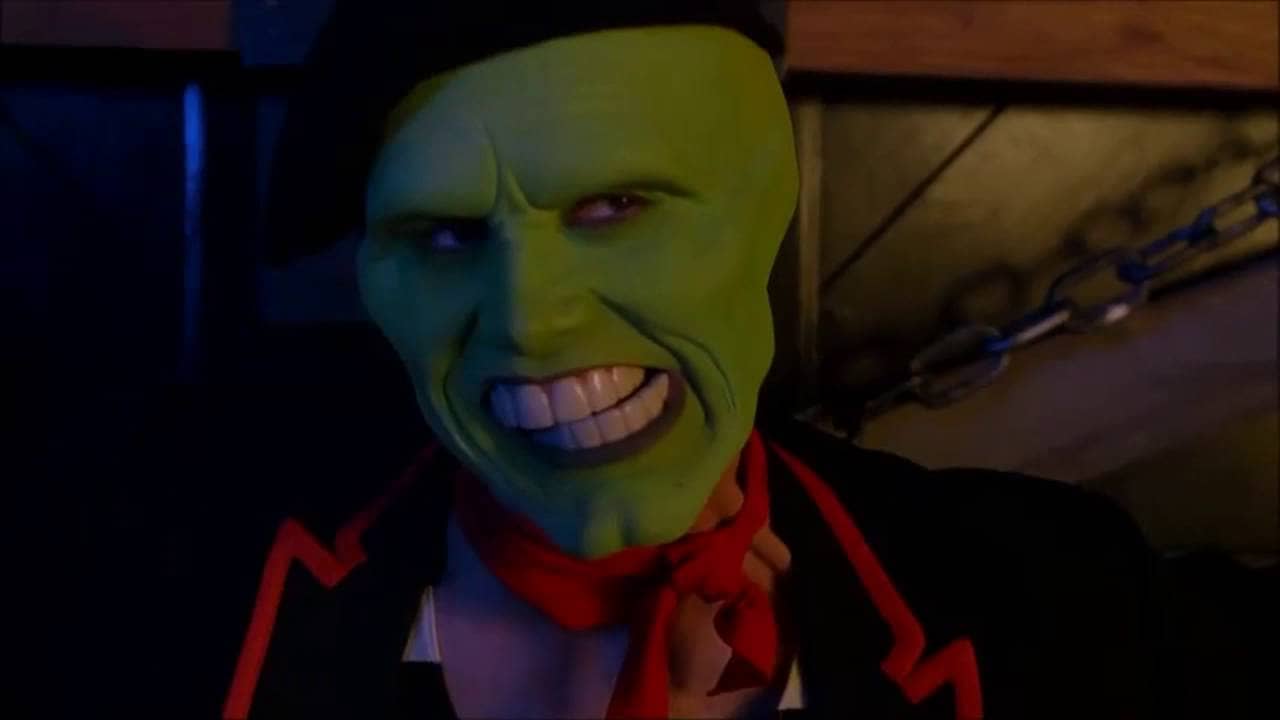 영화 마스크 장면중 하나 마스크를 쓴 짐캐리