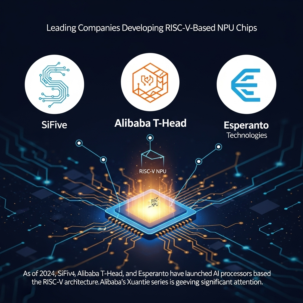 RISC-V 기반 NPU 칩을 개발하는 주요 기업들