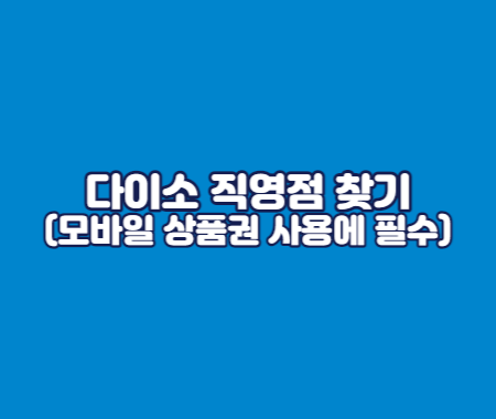 다이소 직영점 찾기(모바일 상품권 사용에 필수)