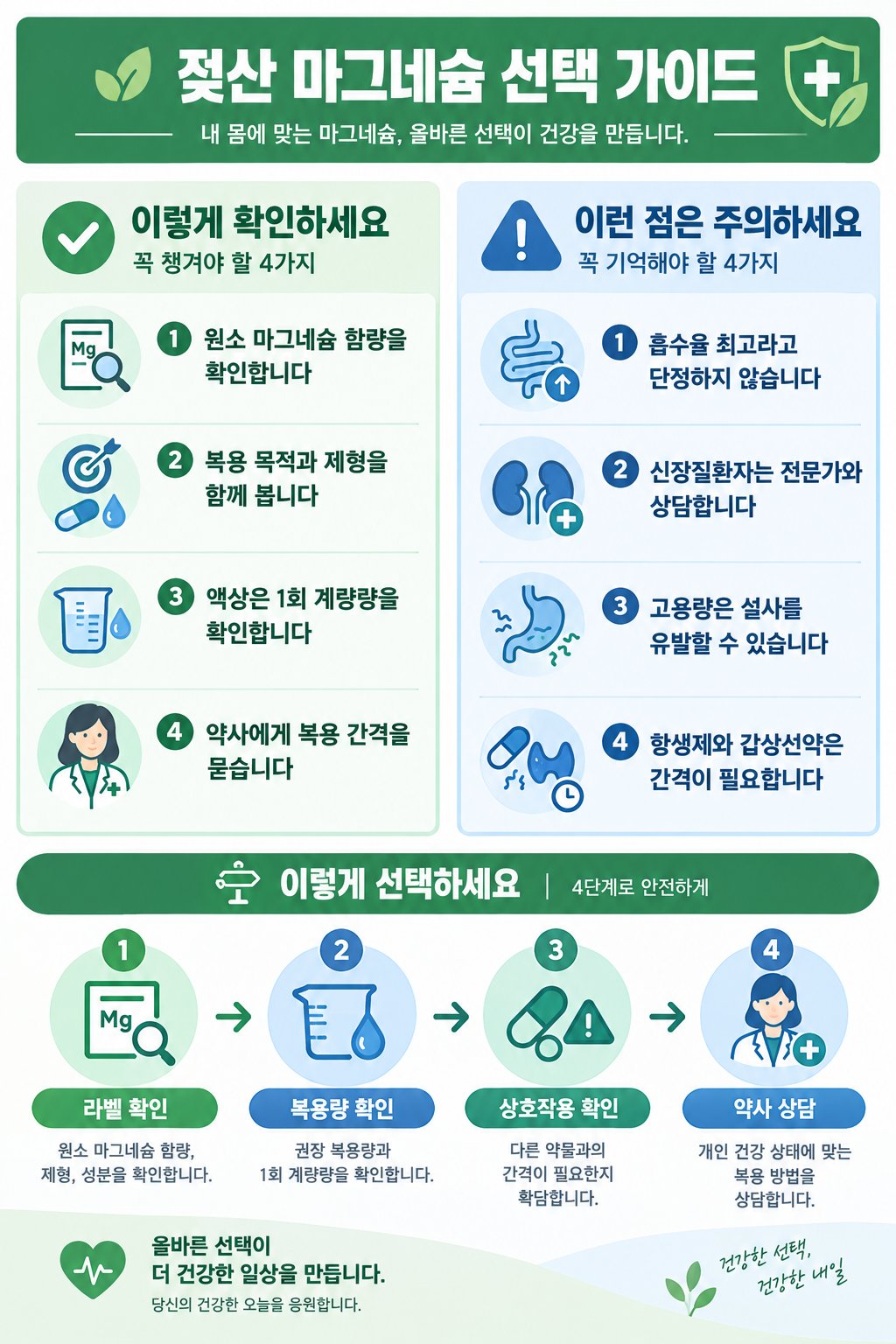 젖산 마그네슘 복용 전 최종 체크리스트