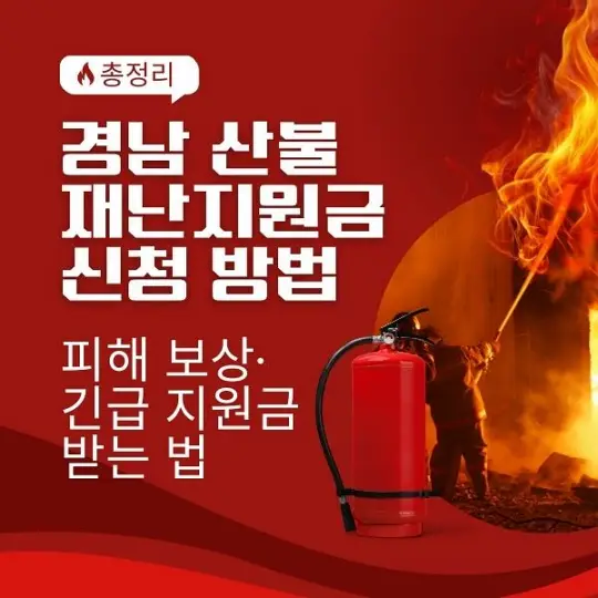 경남 산불 재난지원금 신청방법