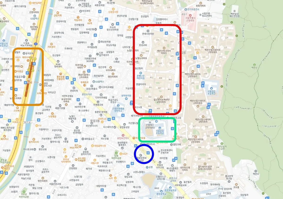 백련산-신축아파트-카카오맵-지도-표식