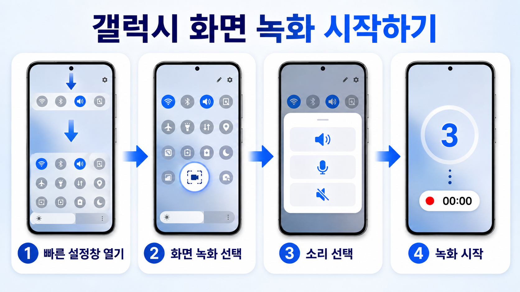 갤럭시 화면 녹화 시작하기