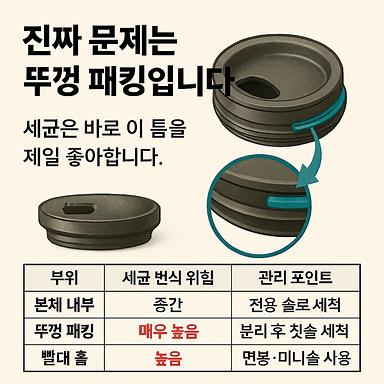 진짜 문제는 뚜껑 패킹입니다