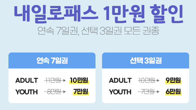 내일로패스 할인 내용