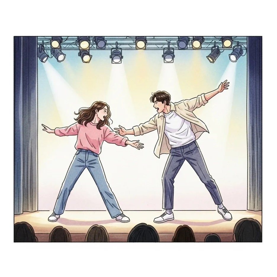 활력 넘치는 배우들의 무대 위 생동감 있는 연기