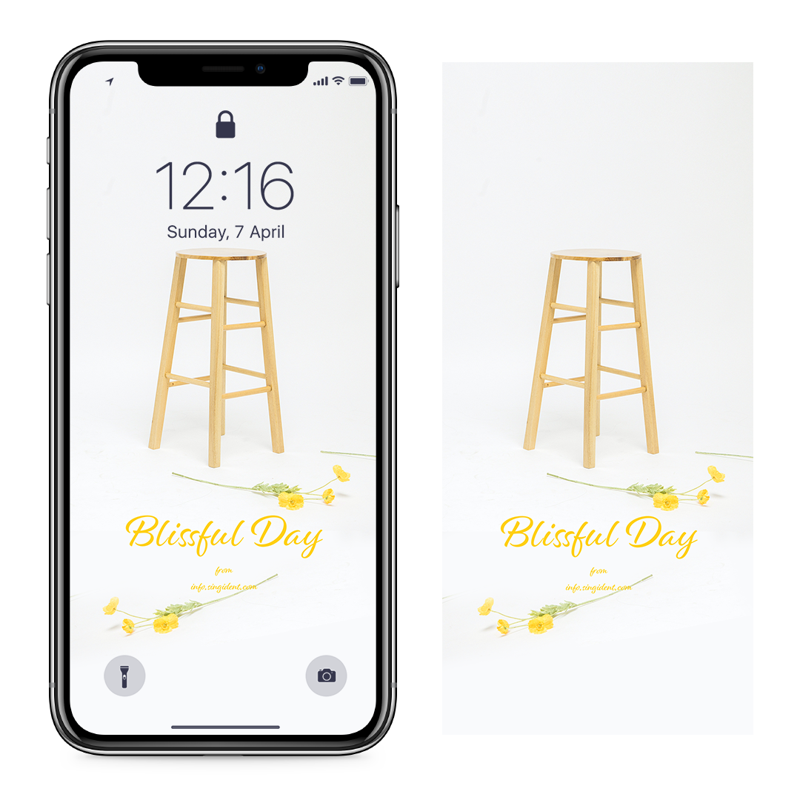 05 원목 스툴의자 C - Blissful Day 아이폰심플배경화면