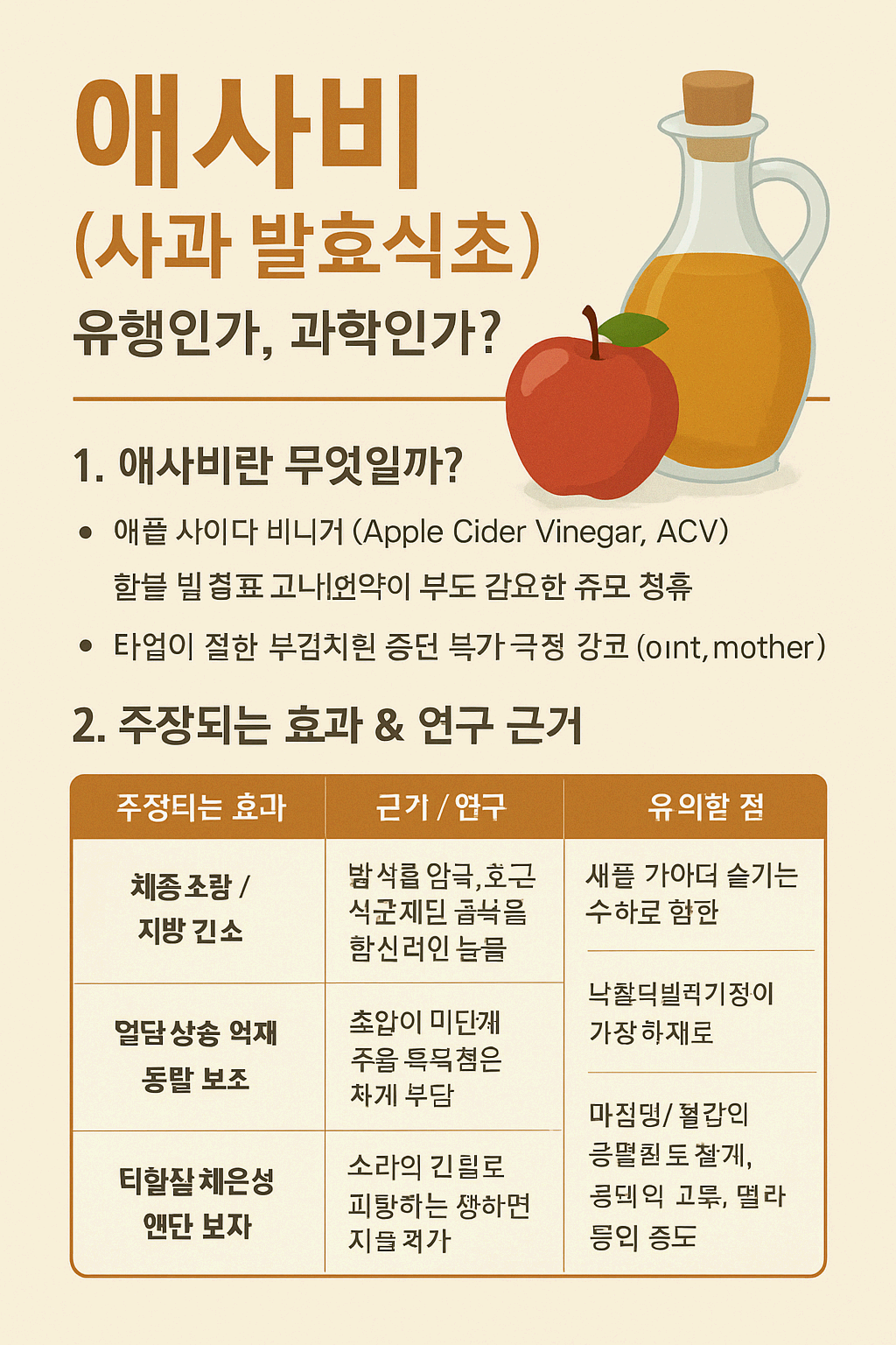 애사비(사과 발효식초) — 유행인가, 과학인가?