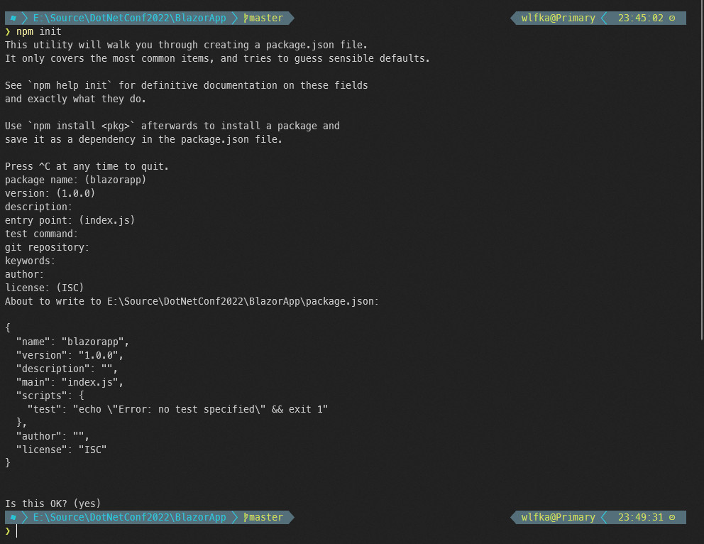 npm init