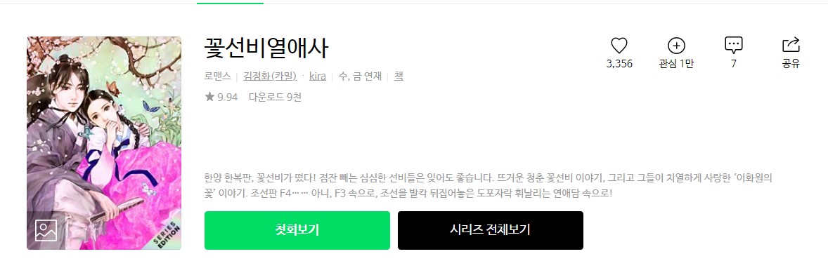 꽃선비 열애사 원작 및 인물관계도 정리