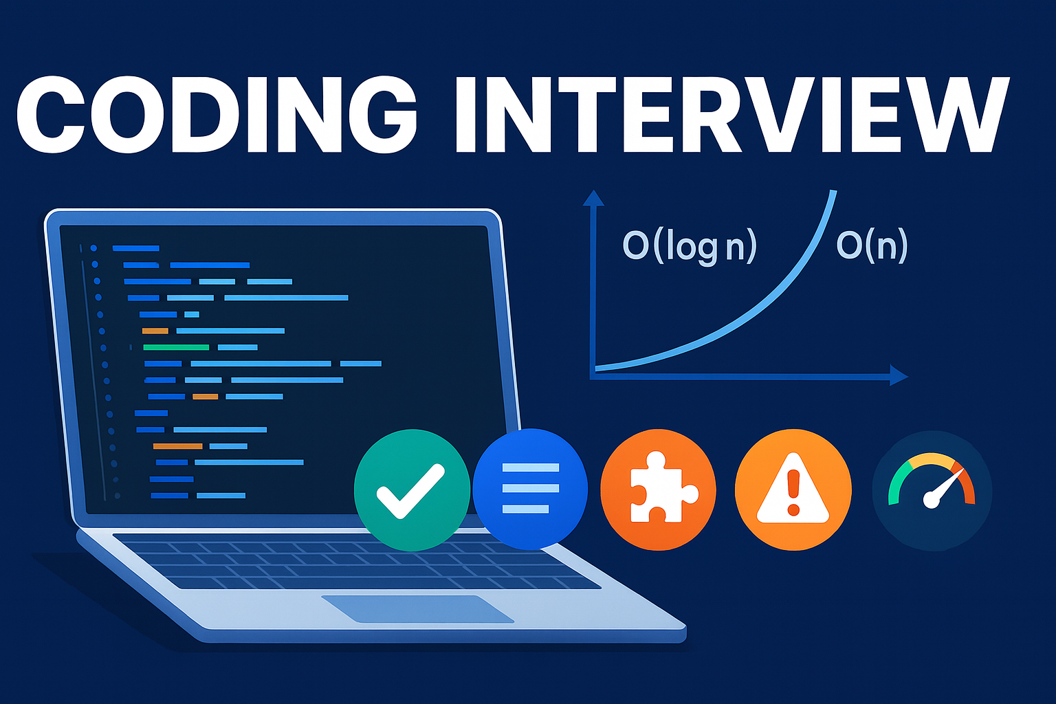 Coding test success factors infographic showing five essential elements beyond time complexity